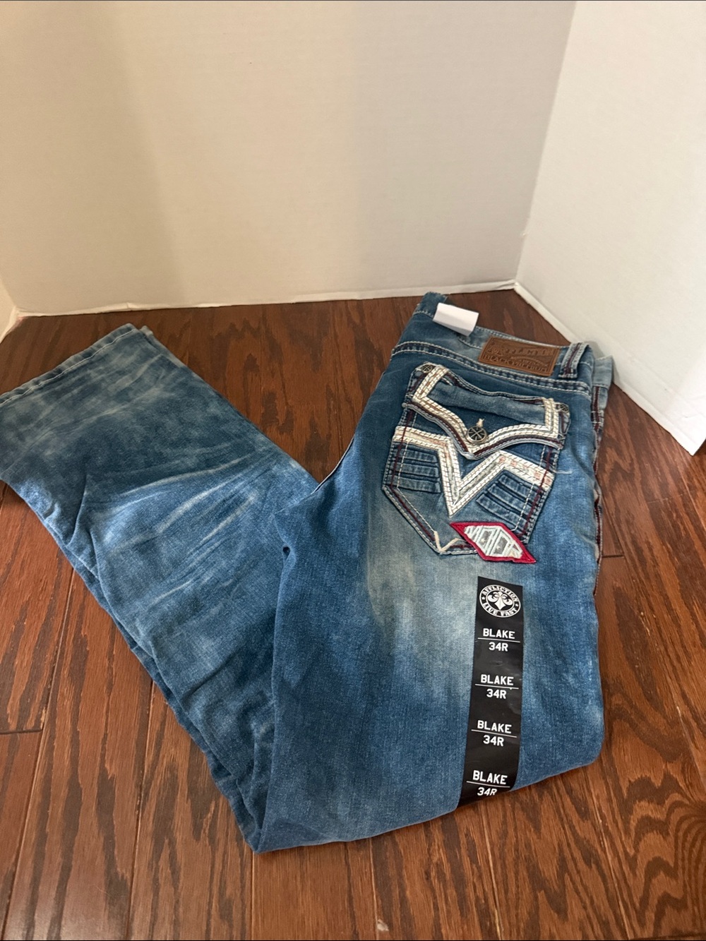 Affliction Men's Blake Relaxed Fit Distressed Blue Jeans NWT